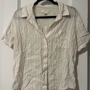 Striped Short Sleeve Button-Up Shirt